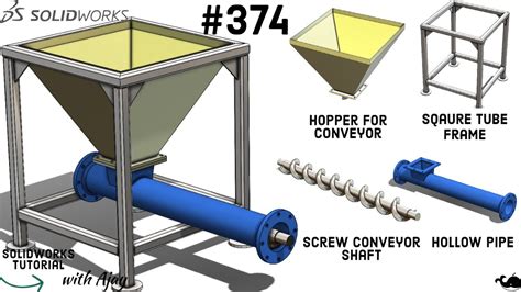 how to make screw conveyor in solidworks|solidworks hopper conveyor.